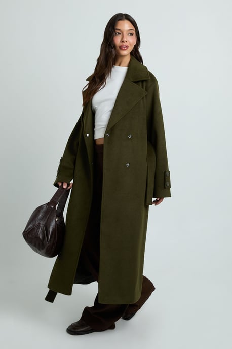 Belted Wool Blend Coat - Image 3