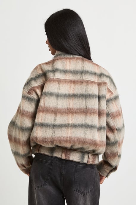 Check Wool Look Jacket - Image 2