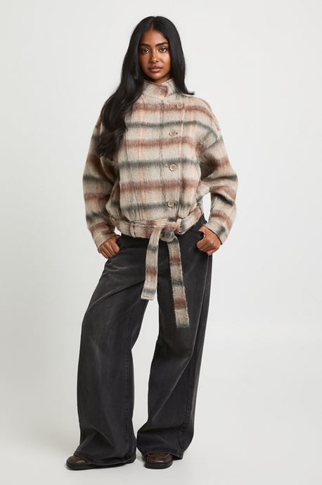 Check Wool Look Jacket - Image 3