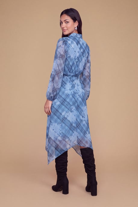 Petite Hanky Hem Printed Chiffon Shirt Dress - Image 2