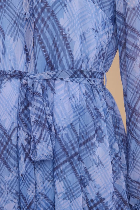 Petite Hanky Hem Printed Chiffon Shirt Dress - Image 4