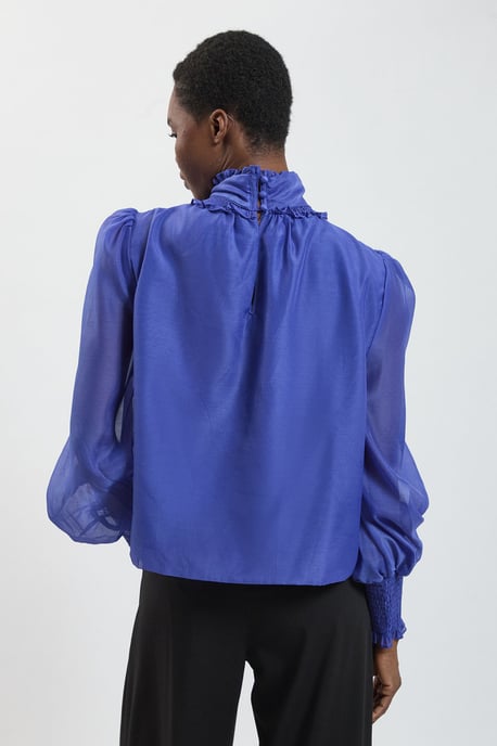 High Neck Ruched Detail Blouse - Image 4