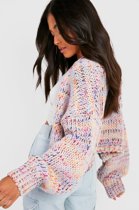 Petite Premium Chunky Multicoloured Cardigan - Image 2