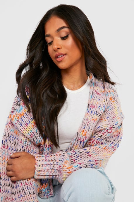 Petite Premium Chunky Multicoloured Cardigan - Image 4