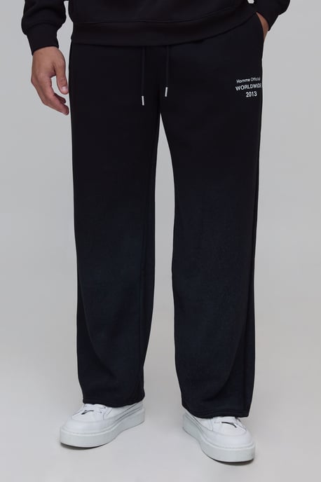 Homme Official Print Spray Wash Wide Leg Jogger - Image 1