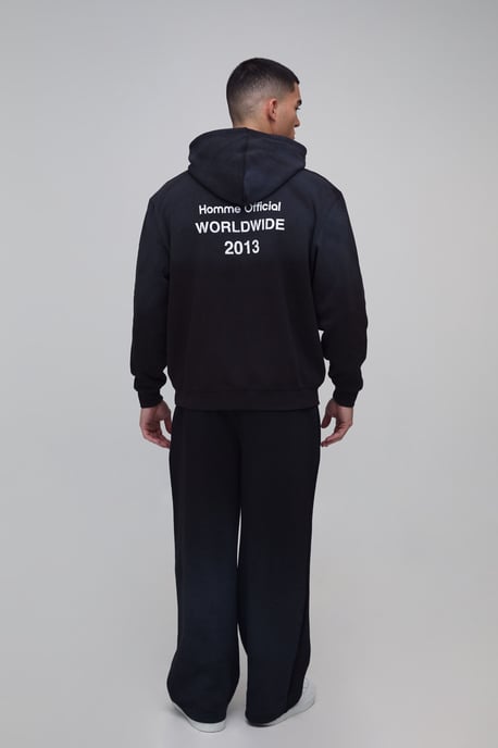 Homme Official Print Spray Wash Wide Leg Jogger - Image 2