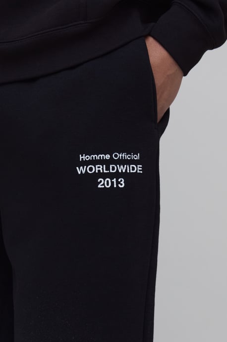 Homme Official Print Spray Wash Wide Leg Jogger - Image 3