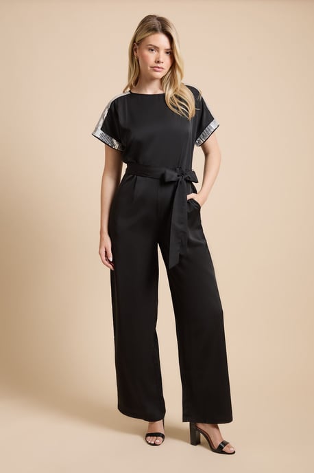 Sequin Detail Belted Jumpsuit - Image 1