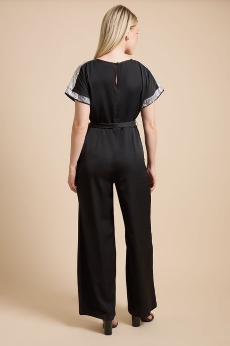 Sequin Detail Belted Jumpsuit - Image 3