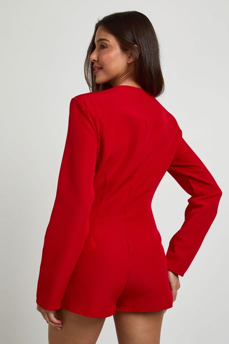 Tailored Skort Long Sleeve Playsuit - Image 2