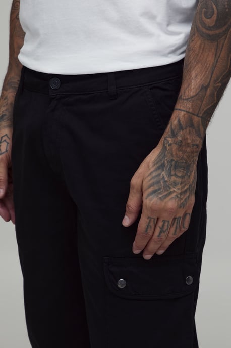 Tall Straight Leg Asymmetric Pocket Cargo Trousers - Image 3