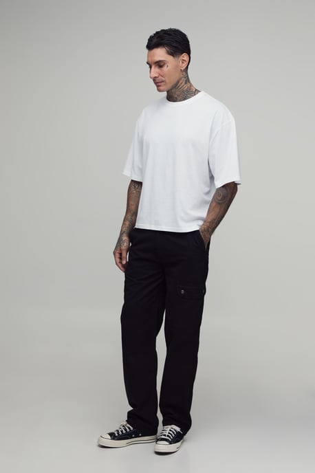 Tall Straight Leg Asymmetric Pocket Cargo Trousers - Image 4