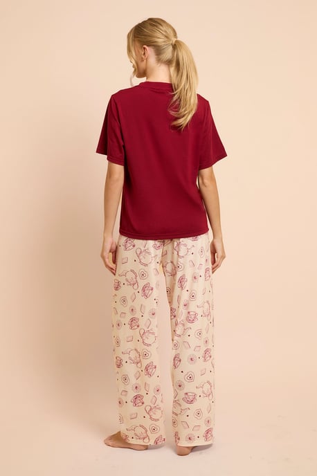 Graphic Tee and Trousers PJ Set - Image 3