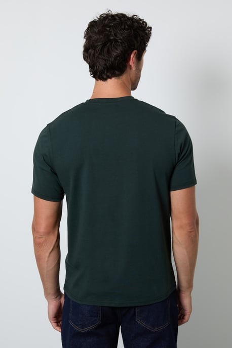 Dark Green Plain Crew Neck T-shirt - Image 3