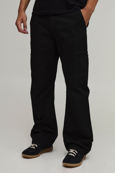 Straight Leg Welt Pocket Cargo Trousers - Image 1