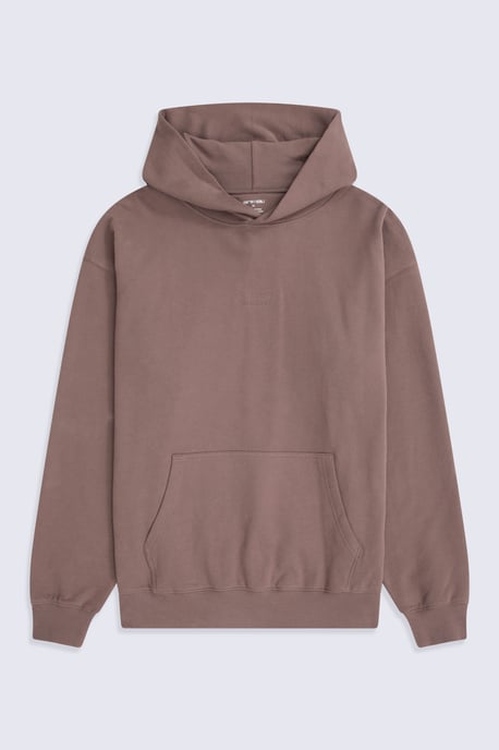 'Icon' Men's Logo Drop Shoulder Hoodie with Kangaroo Pocket Warm Sweatshirt Brown - Image 6