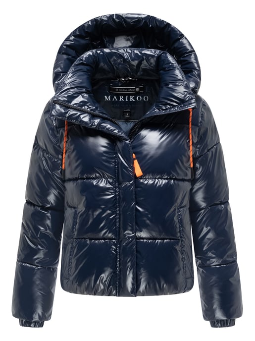 Marikoo women’s quilted winter jacket Skyraa with hood & shiny design - Image 1