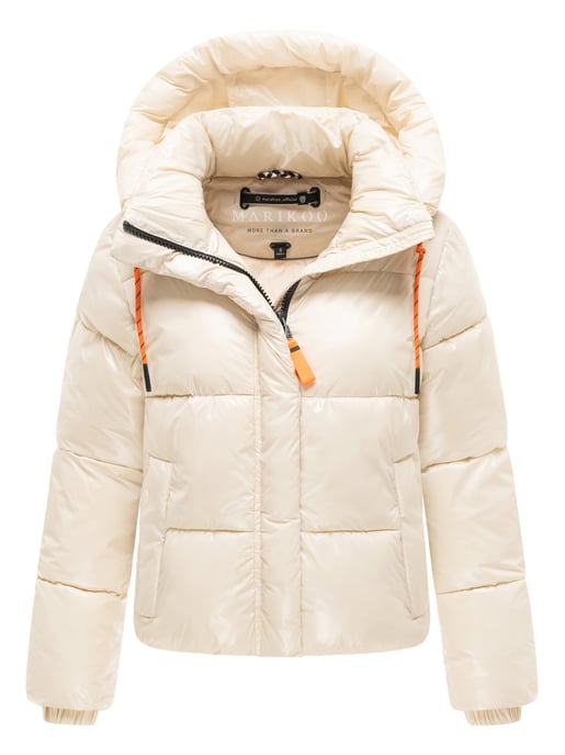 Marikoo women’s quilted winter jacket Skyraa with hood & shiny design - Image 1