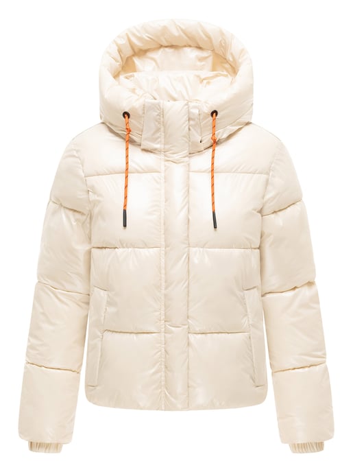 Marikoo women’s quilted winter jacket Skyraa with hood & shiny design - Image 2