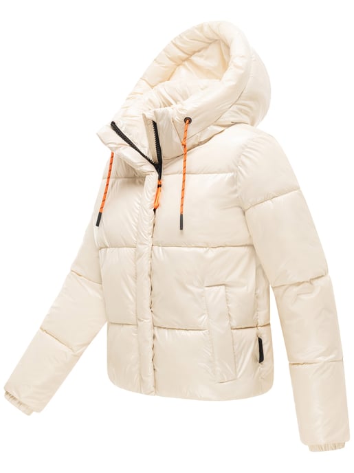 Marikoo women’s quilted winter jacket Skyraa with hood & shiny design - Image 3