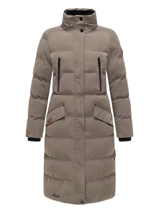 Marikoo women’s winter coat – Schneesternchen, long with hood & faux fur collar - Image 2
