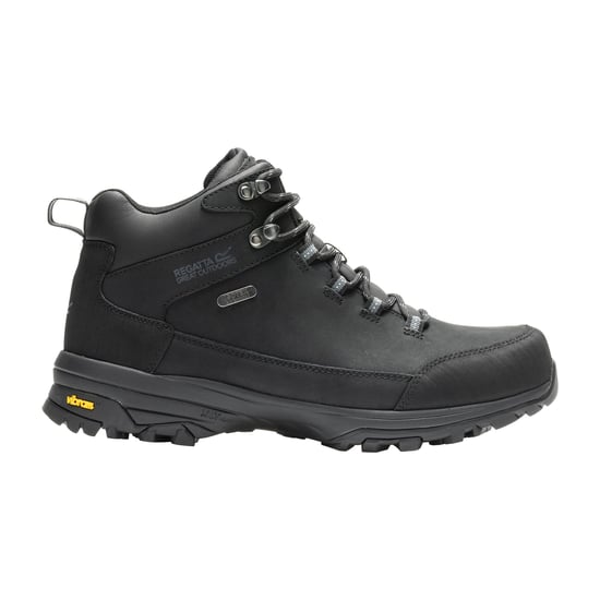 Regatta Mens Burrell Leather Walking Boots (Black) - Image 1