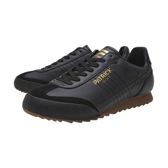 Patrick Mens Villan Leather Trainers (Black) - Image 4