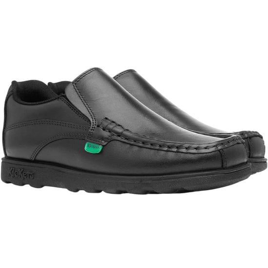 Kickers Boys Fragma Leather School Shoes (Black) - Image 5