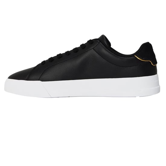 Tommy Hilfiger Heren-sportschoenen van 'Pebble Grain Court'-leer (Zwart/Goud) - Image 3