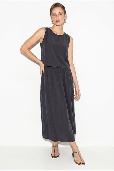 Sleeveless Scoop Neck Tank Top and Midi Skirt Co-Ord Set - Image 4