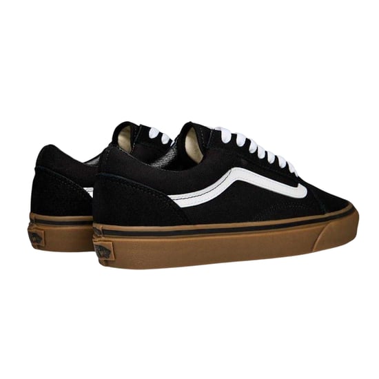 Vans Mens Old Skool Canvas Trainers (Black/Gum) - Image 2