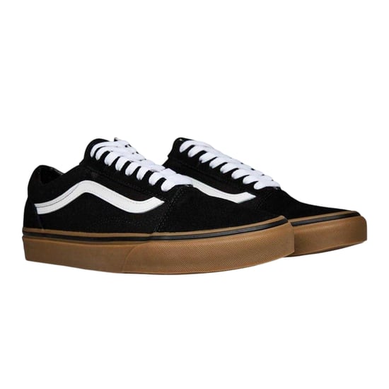 Vans Mens Old Skool Canvas Trainers (Black/Gum) - Image 4