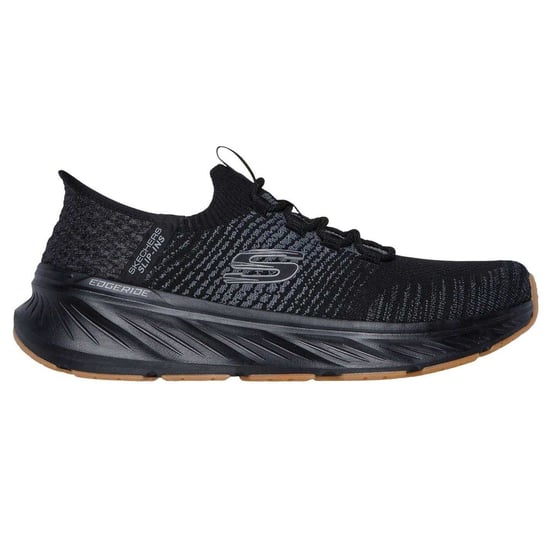 Skechers Mens Knitted Slip-In Trainers (Black) - Image 1