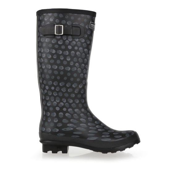 Women's Regatta Lady Fairweath Polka Dot Rain Boots in BlkAnimalPrt - Image 2