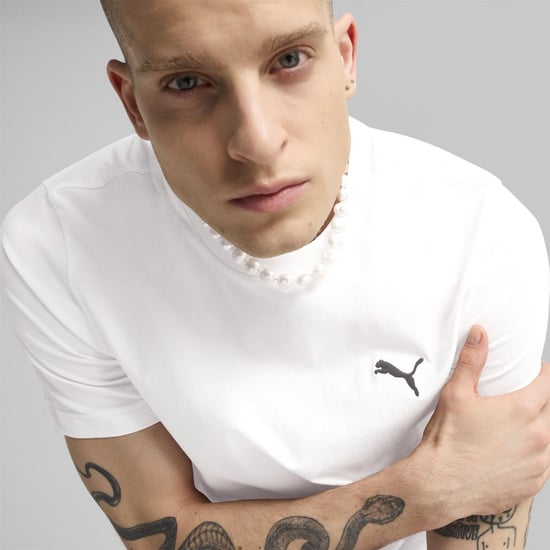 Men's Puma Small Logo T-Shirt in White - Image 4