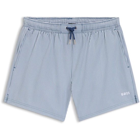 Men's Hugo Velvetfish Vertical Stripe Swim Shorts in Open Blue - Image 1