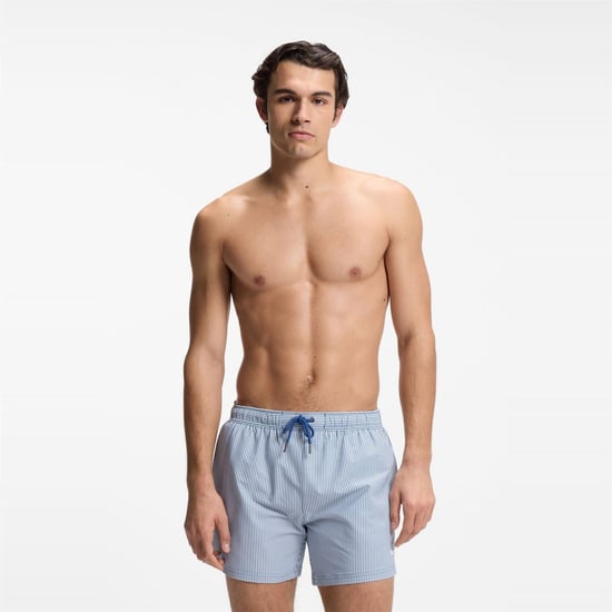 Men's Hugo Velvetfish Vertical Stripe Swim Shorts in Open Blue - Image 2