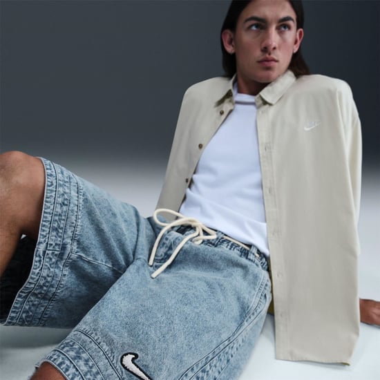 Men's Nike Denim Acid Wash Baggy Fit Shorts in Blue Grey/(Pa - Image 6