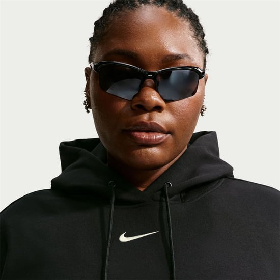Women's Nike Bold Logo Hooded Neck Long Sleeve Relaxed Fit Sweatshirt in Black/(Sail) - Image 3
