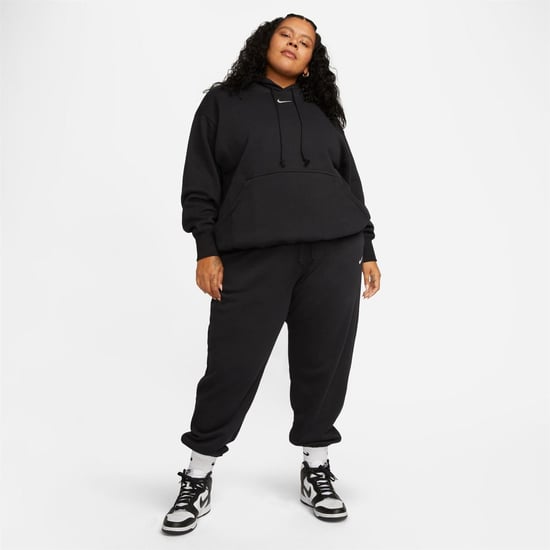 Women's Nike Bold Logo Hooded Neck Long Sleeve Relaxed Fit Sweatshirt in Black/(Sail) - Image 4