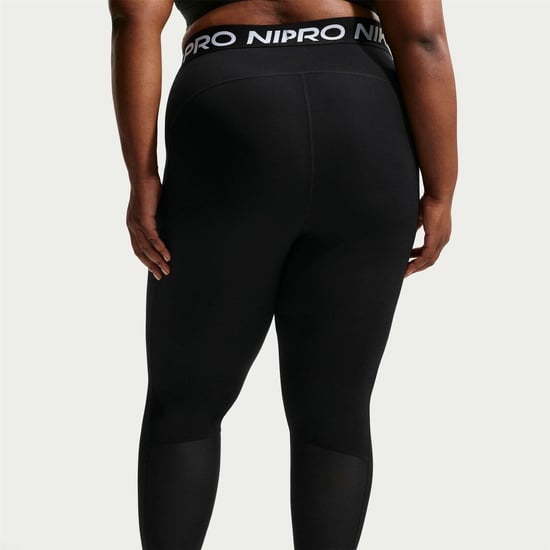 Women's Nike Pro 365 High Rise Solid Shapewear Leggings in Black/White - Image 2