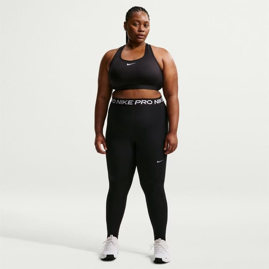 Women's Nike Pro 365 High Rise Solid Shapewear Leggings in Black/White - Image 3