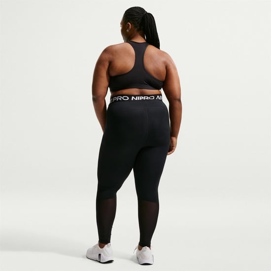 Women's Nike Pro 365 High Rise Solid Shapewear Leggings in Black/White - Image 4