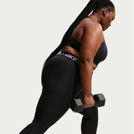 Women's Nike Pro 365 High Rise Solid Shapewear Leggings in Black/White - Image 5