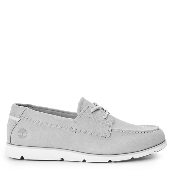 Men's Timberland Grafton Bay Lace Up Moc Toe Loafers in Light Gry Suede - Image 1