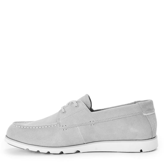 Men's Timberland Grafton Bay Lace Up Moc Toe Loafers in Light Gry Suede - Image 2