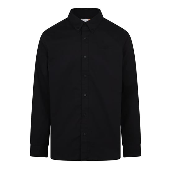 Men's Timberland Long Sleeve Stretch Poplin Shirt Bl in Black - Image 1