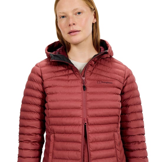 Women's Berghaus Nula Solid Patterned Hooded Puffer Jacket with Woven Cuff in CORUNDUM - Image 6