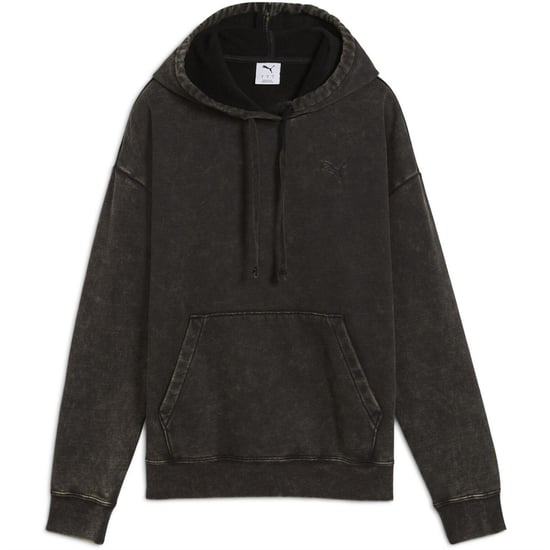 Men's Puma Elevated Relaxed Wash Overhead Hoodie in Black - Image 1