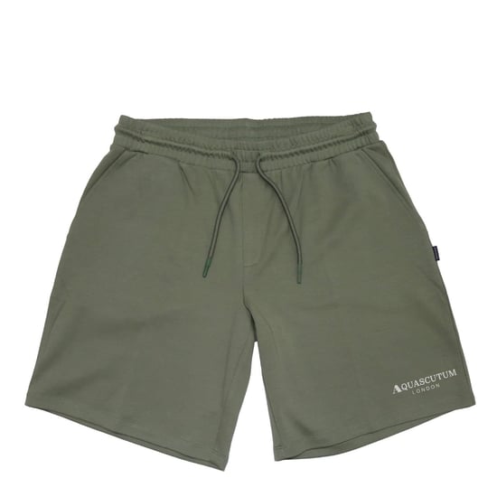 Men's Aquascutum Fleece Jogger Shorts in Military Green - Image 1